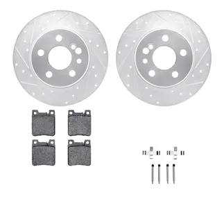 R1 Concepts WGYH1-63052 eLINE Rotor - Drilled & Slotted - Silver W/ Semi-Met Pads
